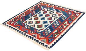 Morgenland Wollteppich Kelim - Oriental quadratisch - 104 x 102 cm - mehrfarbig, quadratisch, 6 mm Höhe, Wohnzimmer, Einzelstück