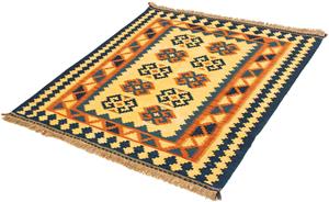 Morgenland Wollteppich Kelim - Oriental quadratisch - 107 x 100 cm - hellbeige, quadratisch, 6 mm Höhe, Wohnzimmer, Einzelstück