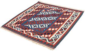 Morgenland Wollteppich Kelim - Oriental quadratisch - 106 x 103 cm - dunkelblau, quadratisch, 6 mm Höhe, Wohnzimmer, Einzelstück