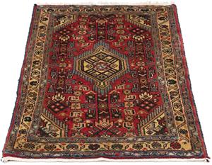 Morgenland Orientteppich Perser - Nomadic - 87 x 62 cm - dunkelrot, rechteckig, 10 mm Höhe, Wohnzimmer, Handgeknüpft, Einzelstück mit Zertifikat