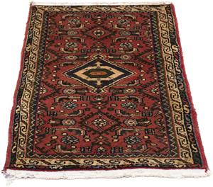 Morgenland Orientteppich Perser - Nomadic - 88 x 64 cm - dunkelrot, rechteckig, 10 mm Höhe, Wohnzimmer, Handgeknüpft, Einzelstück mit Zertifikat