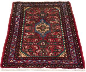 Morgenland Orientteppich Perser - Nomadic - 92 x 61 cm - dunkelrot, rechteckig, 10 mm Höhe, Wohnzimmer, Handgeknüpft, Einzelstück mit Zertifikat