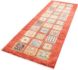 Morgenland Orientteppich Ziegler - 251 x 83 cm - rot, rechteckig, 6 mm Höhe, Wohnzimmer, Handgeknüpft, Einzelstück mit Zertifikat