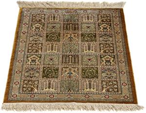 Morgenland Orientteppich Perser - Ghom - 72 x 55 cm - mehrfarbig, rechteckig, 10 mm Höhe, Wohnzimmer, Handgeknüpft, Einzelstück mit Zertifikat