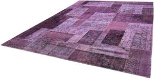 Morgenland Teppich Patchwork - 356 x 260 cm - mehrfarbig, rechteckig, 7 mm Höhe, Wohnzimmer, Handgeknüpft, Einzelstück mit Zertifikat