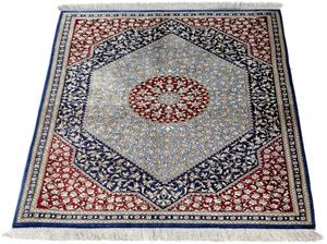 Morgenland Orientteppich Perser - Ghom - 84 x 60 cm - dunkelblau, rechteckig, 10 mm Höhe, Wohnzimmer, Handgeknüpft, Einzelstück mit Zertifikat