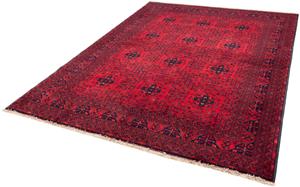 Morgenland Orientteppich Afghan - 230 x 171 cm - dunkelrot, rechteckig, 7 mm Höhe, Wohnzimmer, Handgeknüpft, Einzelstück mit Zertifikat