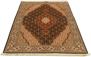 Morgenland Orientteppich Perser - Täbriz - Royal - 155 x 100 cm - dunkelblau, rechteckig, 7 mm Höhe, Wohnzimmer, Handgeknüpft, Einzelstück mit Zertifikat