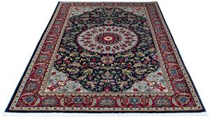 Morgenland Orientteppich Perser - Ghom - 204 x 135 cm - dunkelblau, rechteckig, 10 mm Höhe, Wohnzimmer, Handgeknüpft, Einzelstück mit Zertifikat