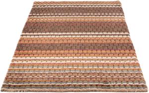 Morgenland Wollteppich Gabbeh - Loribaft Softy - 150 x 100 cm - dunkelbraun, rechteckig, 12 mm Höhe, Wohnzimmer, Einzelstück