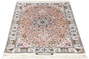 Morgenland Orientteppich Perser - Isfahan - Premium - 118 x 84 cm - rosa, rechteckig, 6 mm Höhe, Wohnzimmer, Handgeknüpft, Einzelstück mit Zertifikat