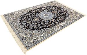 Morgenland Orientteppich Perser - Nain - Premium - 200 x 130 cm - dunkelblau, rechteckig, 6 mm Höhe, Wohnzimmer, Handgeknüpft, Einzelstück mit Zertifikat