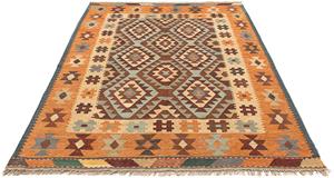 Morgenland Wollteppich Kelim - Oriental - 208 x 150 cm - mehrfarbig, rechteckig, 4 mm Höhe, Wohnzimmer, Einzelstück
