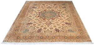 Morgenland Orientteppich Perser - Täbriz - Royal - 203 x 156 cm - hellbraun, rechteckig, 7 mm Höhe, Wohnzimmer, Handgeknüpft, Einzelstück mit Zertifikat