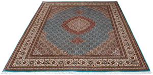 Morgenland Orientteppich Perser - Täbriz - 204 x 151 cm - blau, rechteckig, 10 mm Höhe, Wohnzimmer, Handgeknüpft, Einzelstück mit Zertifikat