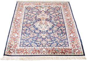 Morgenland Orientteppich Perser - Ghom - 121 x 84 cm - dunkelblau, rechteckig, 10 mm Höhe, Wohnzimmer, Handgeknüpft, Einzelstück mit Zertifikat