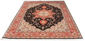 Morgenland Orientteppich Perser - Täbriz - Royal - 207 x 152 cm - hellrot, rechteckig, 7 mm Höhe, Wohnzimmer, Handgeknüpft, Einzelstück mit Zertifikat