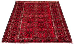 Morgenland Orientteppich Belutsch - 150 x 108 cm - rot, rechteckig, 8 mm Höhe, Wohnzimmer, Handgeknüpft, Einzelstück mit Zertifikat