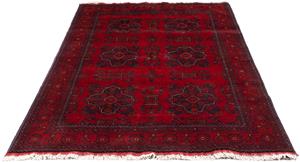 Morgenland Orientteppich Afghan - Kunduz - 219 x 126 cm - dunkelrot, rechteckig, 7 mm Höhe, Wohnzimmer, Handgeknüpft, Einzelstück mit Zertifikat