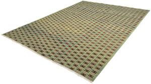 Morgenland Wollteppich Kelim - Oriental - 288 x 210 cm - grün, rechteckig, 6 mm Höhe, Wohnzimmer, Einzelstück