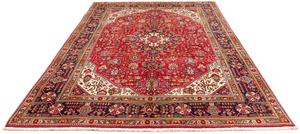 Morgenland Orientteppich Perser - Täbriz - 295 x 195 cm - dunkelrot, rechteckig, 9 mm Höhe, Wohnzimmer, Handgeknüpft, Einzelstück mit Zertifikat