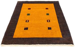 Morgenland Wollteppich Gabbeh - Loribaft Perser - 150 x 107 cm - gold, rechteckig, 12 mm Höhe, Wohnzimmer, Handgeknüpft, Einzelstück mit Zertifikat