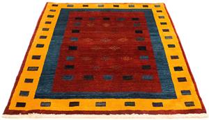 Morgenland Wollteppich Gabbeh - Loribaft Perser - 145 x 112 cm - dunkelrot, rechteckig, 12 mm Höhe, Wohnzimmer, Handgeknüpft, Einzelstück mit Zertifikat