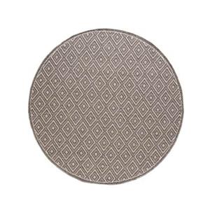 Boho&me Rond buitenkleed ruiten Sunny Gem - grijs - 100 cm rond -