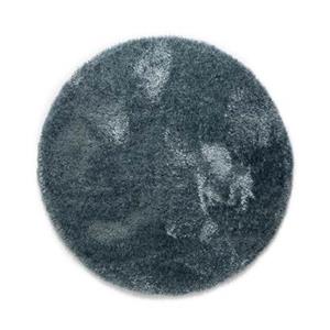 Tapeso Rond hoogpolig vloerkleed velours Posh - blauw - 80 cm rond -