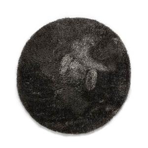 Tapeso Rond hoogpolig vloerkleed velours Posh - grijs - 80 cm rond -