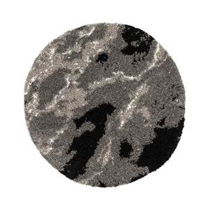 Boho&me Rond hoogpolig vloerkleed Marble Artisan - grijs - 100 cm rond