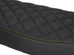 Schmitt Buddybezug  Raute gesteppt, zwart / geel voor Simson S50, S51, S70