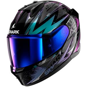 SHARK D-Skwal 3 Blast-R, Integraalhelm, Zwart-Groen-Glitter KGX