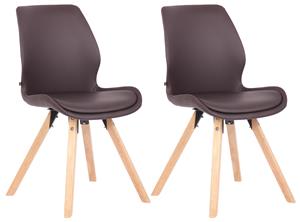 CLP 2er Set Stuhl Luna Kunstleder Braun