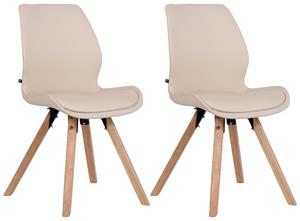 CLP 2er Set Stuhl Luna Kunstleder Creme