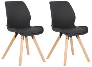 CLP 2er Set Stuhl Luna Kunstleder Schwarz