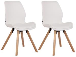 CLP 2er Set Stuhl Luna Kunstleder Weiß