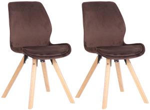 CLP 2er Set Stuhl Luna Samt Braun