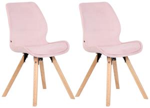 CLP 2er Set Stuhl Luna Samt Pink