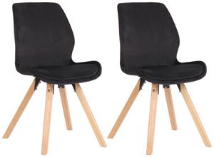 CLP 2er Set Stuhl Luna Samt Schwarz
