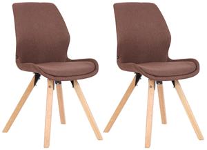 CLP 2er Set Stuhl Luna Stoff Braun