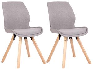 CLP 2er Set Stuhl Luna Stoff Grau