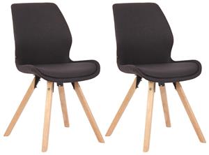 CLP 2er Set Stuhl Luna Stoff Schwarz