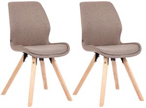 CLP 2er Set Stuhl Luna Stoff Taupe