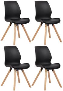 CLP 4er Set Stuhl Luna Kunststoff Schwarz