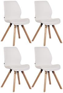 CLP 4er Set Stuhl Luna Kunstleder Weiß
