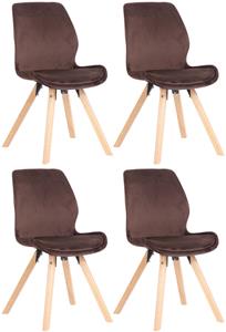 CLP 4er Set Stuhl Luna Samt Braun