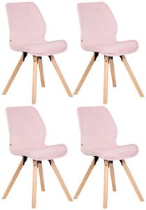 CLP 4er Set Stuhl Luna Samt Pink