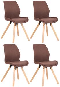 CLP 4er Set Stuhl Luna Stoff Braun