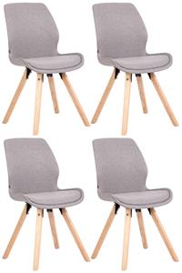 CLP 4er Set Stuhl Luna Stoff Grau